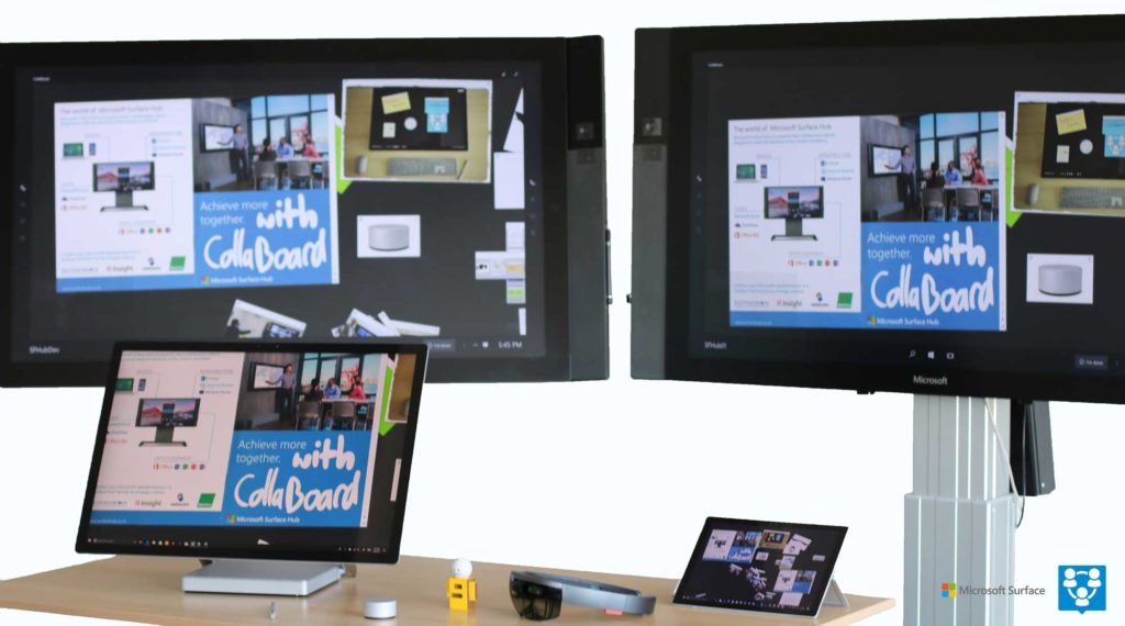 Surface Hub, Surface Pro, Surface Studio und CollaBoard
