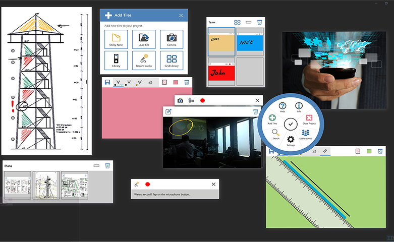 CollaBoard is a collaborative application for Surface Hub, Surface Studio and Windows 10 devices
